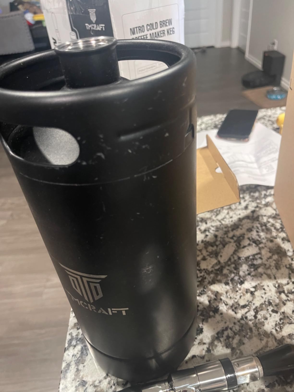 TMCRAFT 128oz Nitro Cold Brew Coffee Maker, Home Brew Coffee Keg with Stainless Steel Stout Creamer Faucet & Pressure Relieving Valve customer photo 1