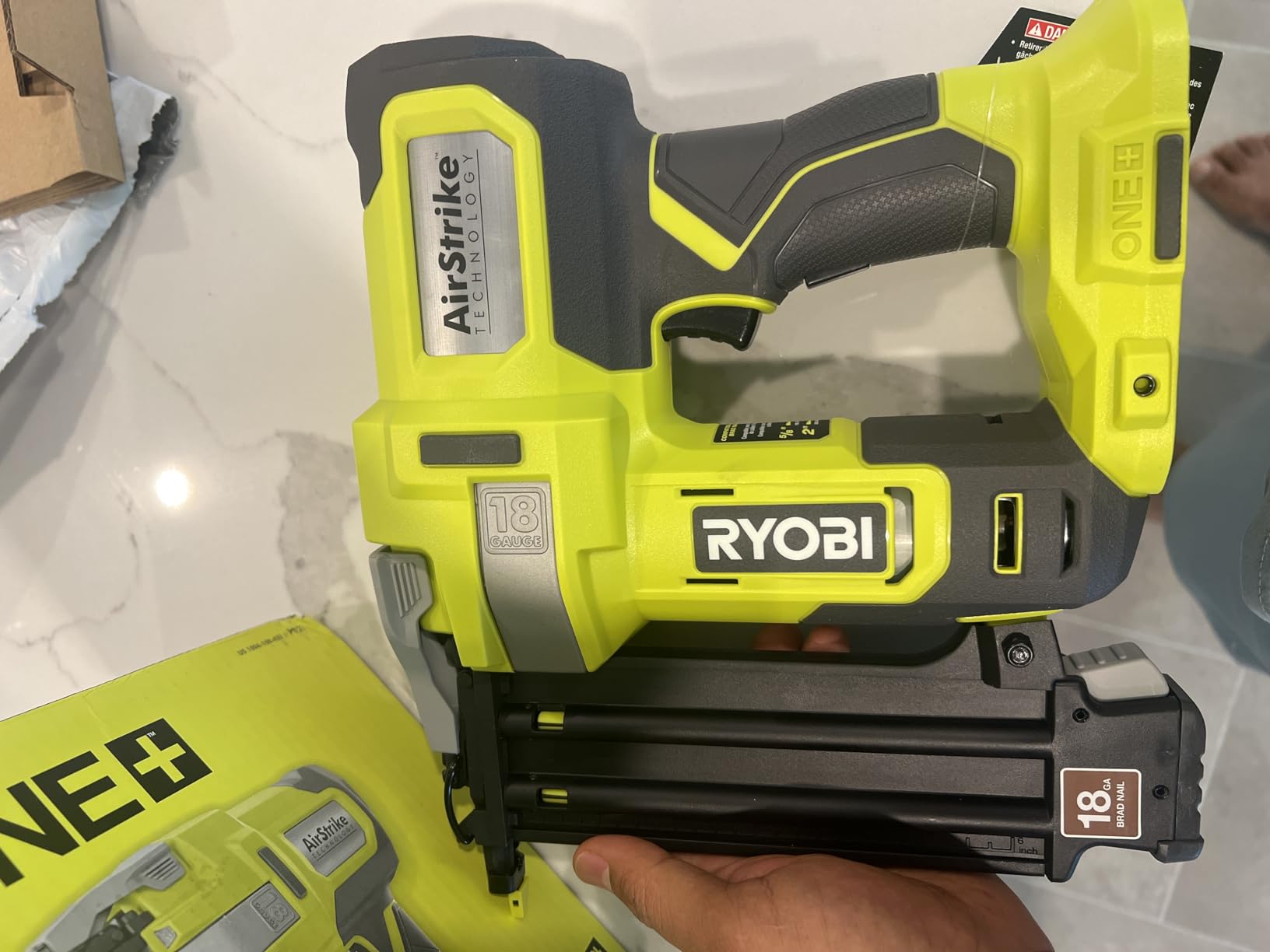 Ryobi 18V ONE+ 18-Gauge Cordless Airstrike Brad Nailer (Tool Only) P321 customer photo 1
