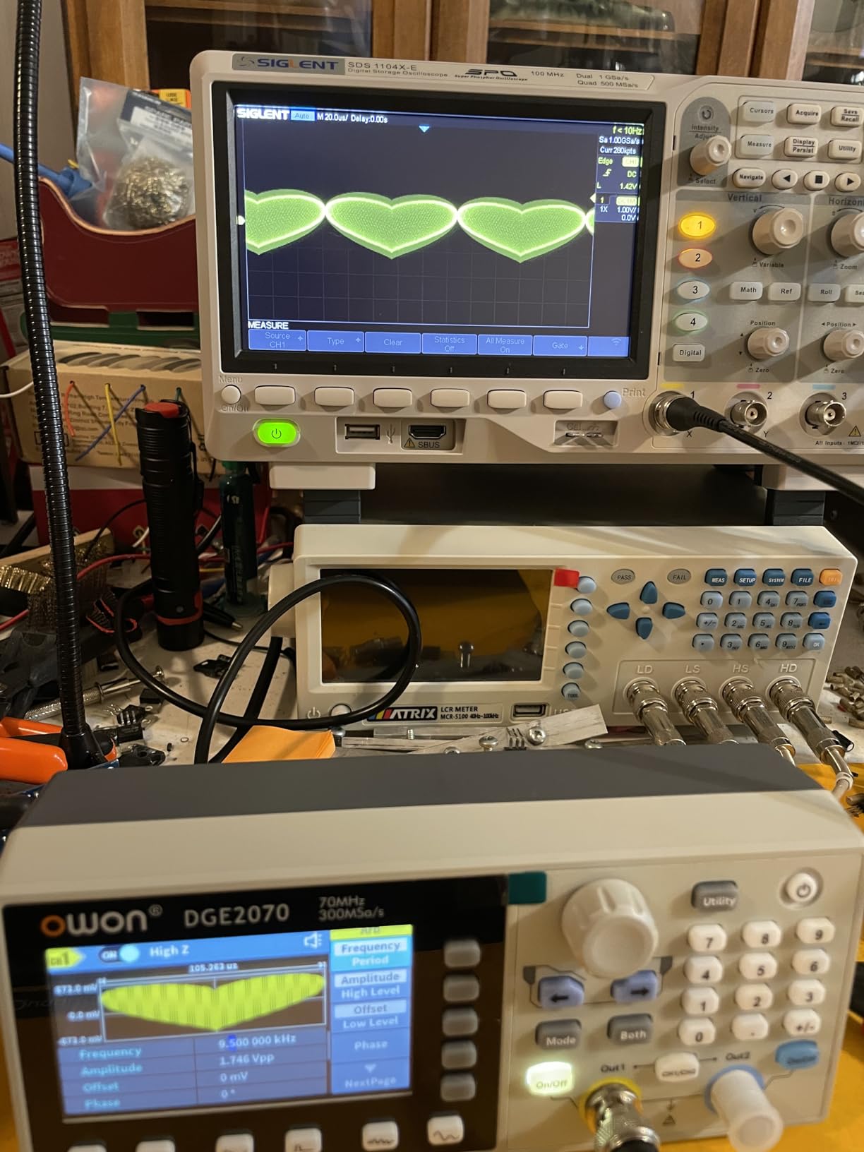 Signal Generator DGE2070 Arbitrary Waveform Generator, 70 MHz Generators Dual Channel 300MS/s Sample Rate 14 Bits Vertical Resolution for Multi Tester customer photo 1