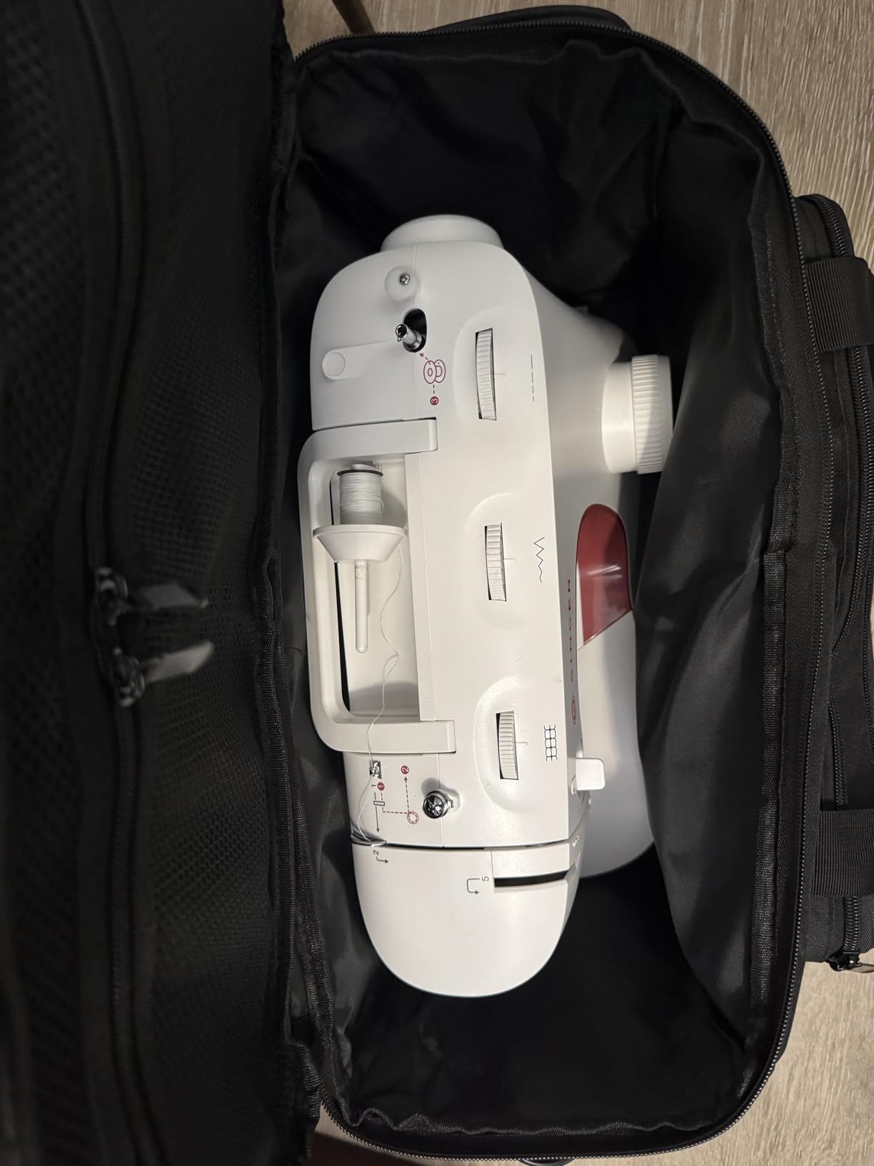 Sewing Machine Carrying Case with Multiple Storage Pockets for Accessories, Universal Tote Storage Bag Compatible with Most Standard Singer, Brother, Janome customer photo 2