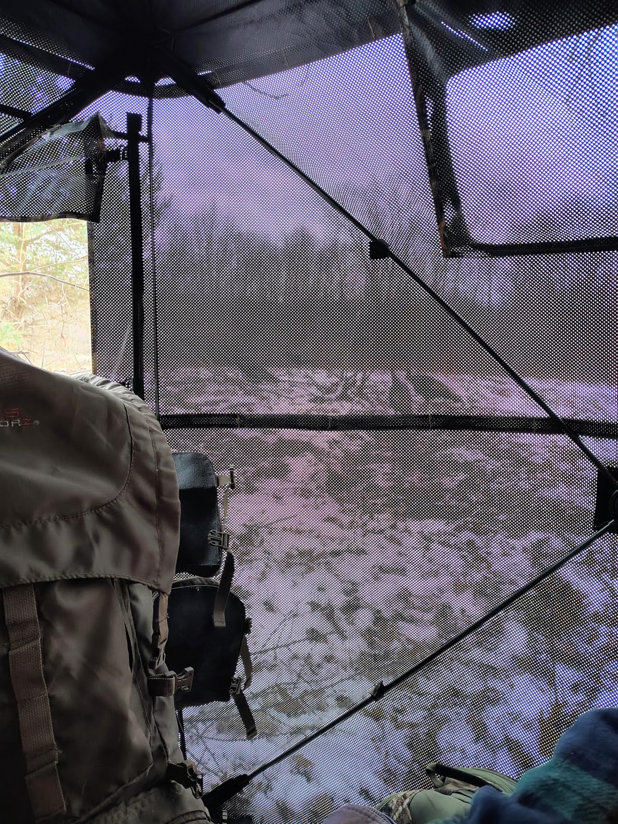 Hunting Blind 270/360 Degree See Through Ground Blind with Carrying Bag, 2/3/4 Person Pop Up Camouflage Tent Portable Concealed Shelter customer photo 1