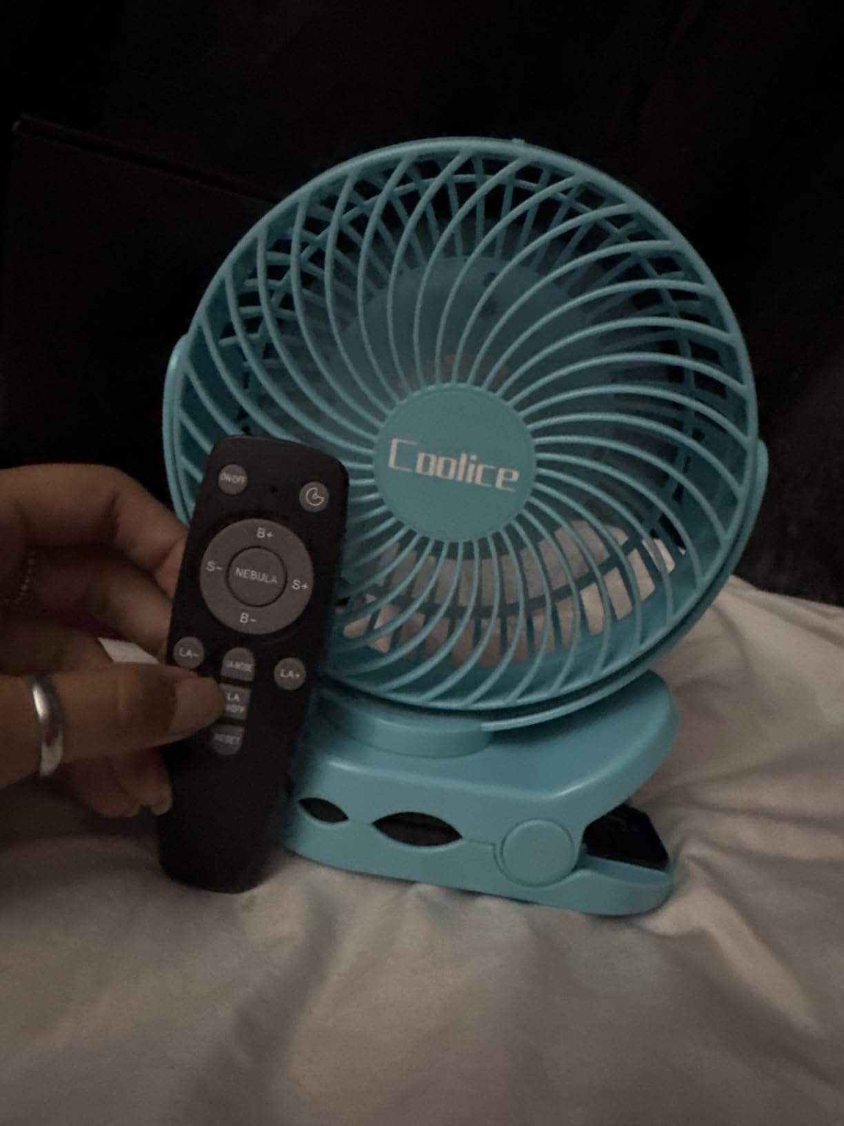 Camping Fan with Remote Control - 12000mAh Rechargeable Battery Powered Fan, Camping Fans for Tents with LED light & Hanging Hook, Rechargeable Battery Operated Ceiling Fans for Tent RV Bed, Green customer photo 2