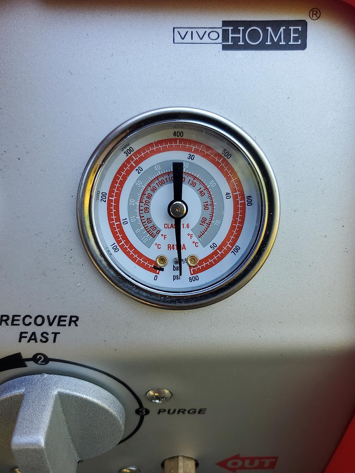 VIVOHOME 110-120V AC 60Hz 3/4HP Single Cylinder Portable Refrigerant Recovery Machine, Red customer photo 2