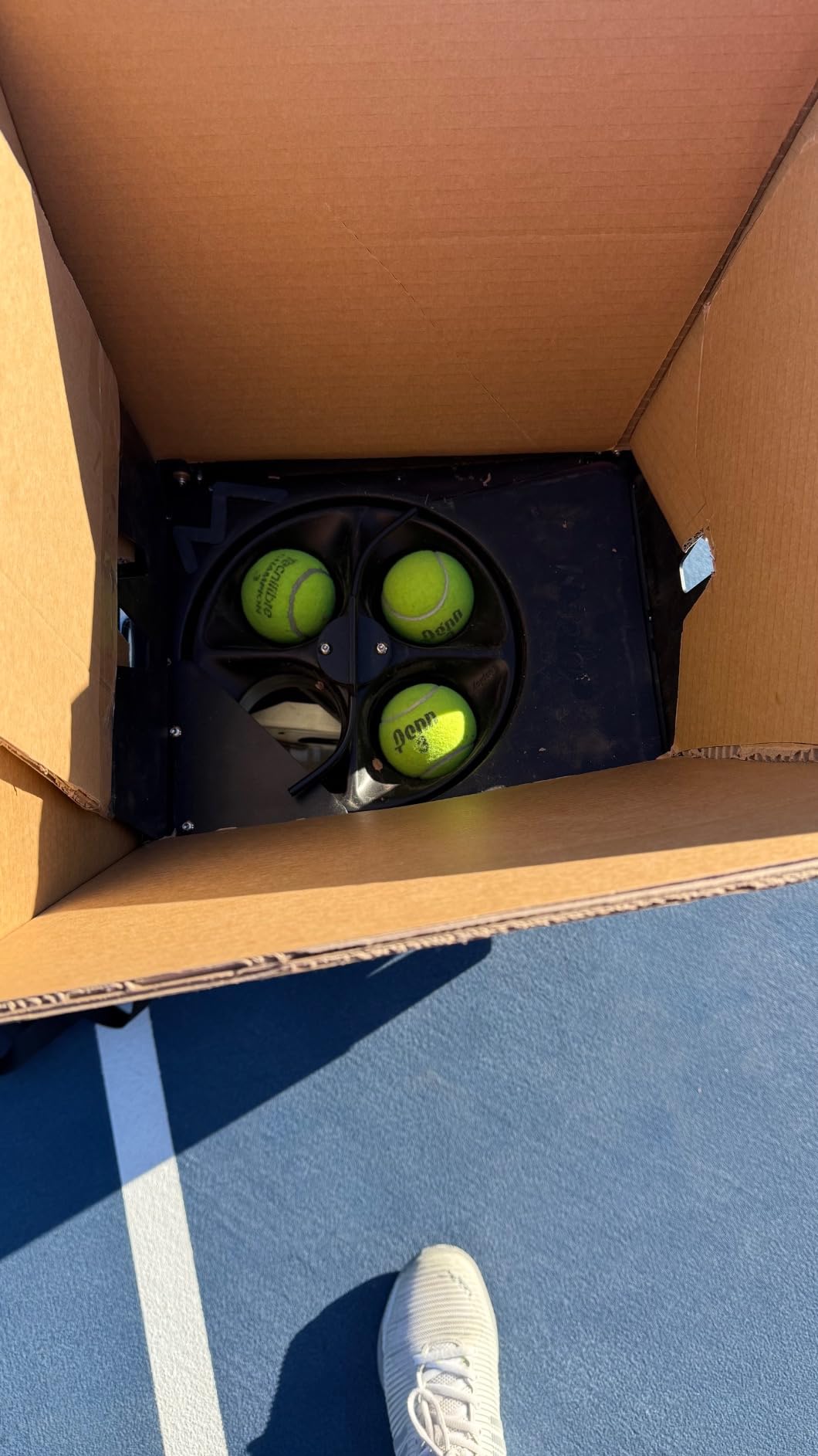 Portable Tennis Ball Machine (26lbs) - Dual Motor for TopSpin and Backspin, 80+ Balls, Max 68MPH, 4+ Hours Play with External Lithium Battery customer photo 2