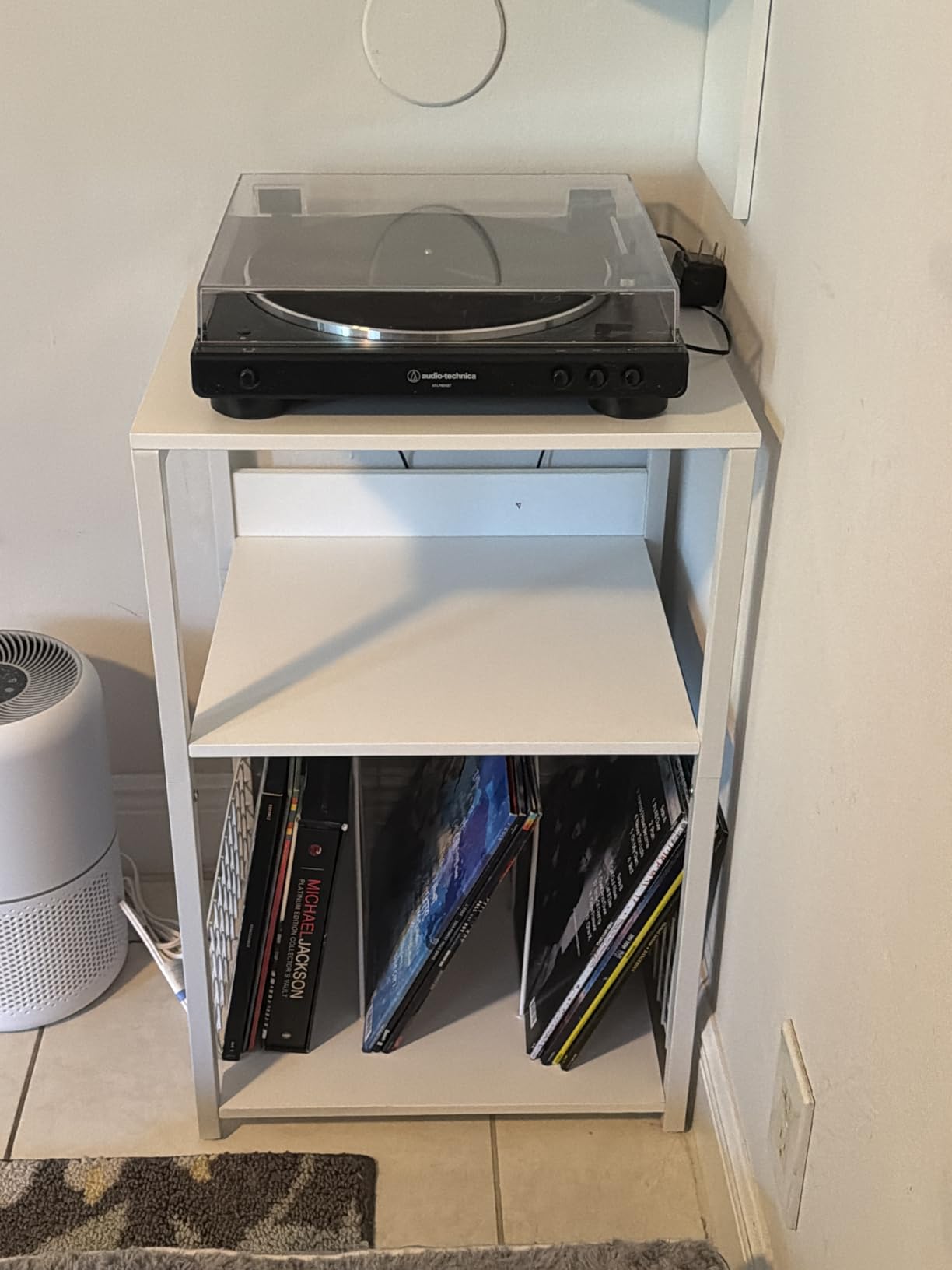 LELELINKY 3 Tier End Table, Record Player Stand with Storage Up to 100 Albums, Turntable Stand for Vinyl, Brown Records Shelf for Living Room Bedroom customer photo 1