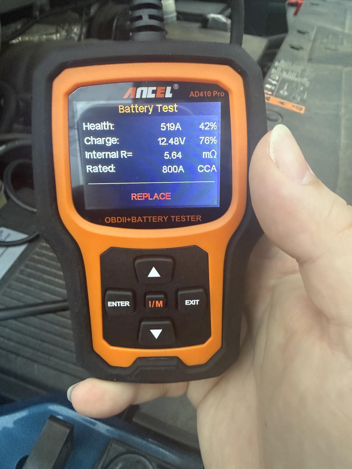 ANCEL AD410 PRO OBD2 Scanner and Battery Tester, 2-in-1 Car Diagnostic Tool, Check Engine Light, EVAP Test, Live Data, 12V Battery Analyzer with Cranking & Charging System Test for Car Motorcycle customer photo 1