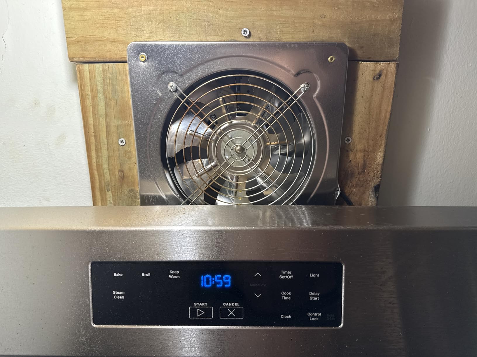 HG Power 8 Inch Kitchen Exhaust Fan, 576CFM Metal Attic Exhaust Fan, Wall Mounted Garage Ventilation Fan, Basement Extractor Fans with Backdraft Damper for Home Office Commercial Use, Silver customer photo 1