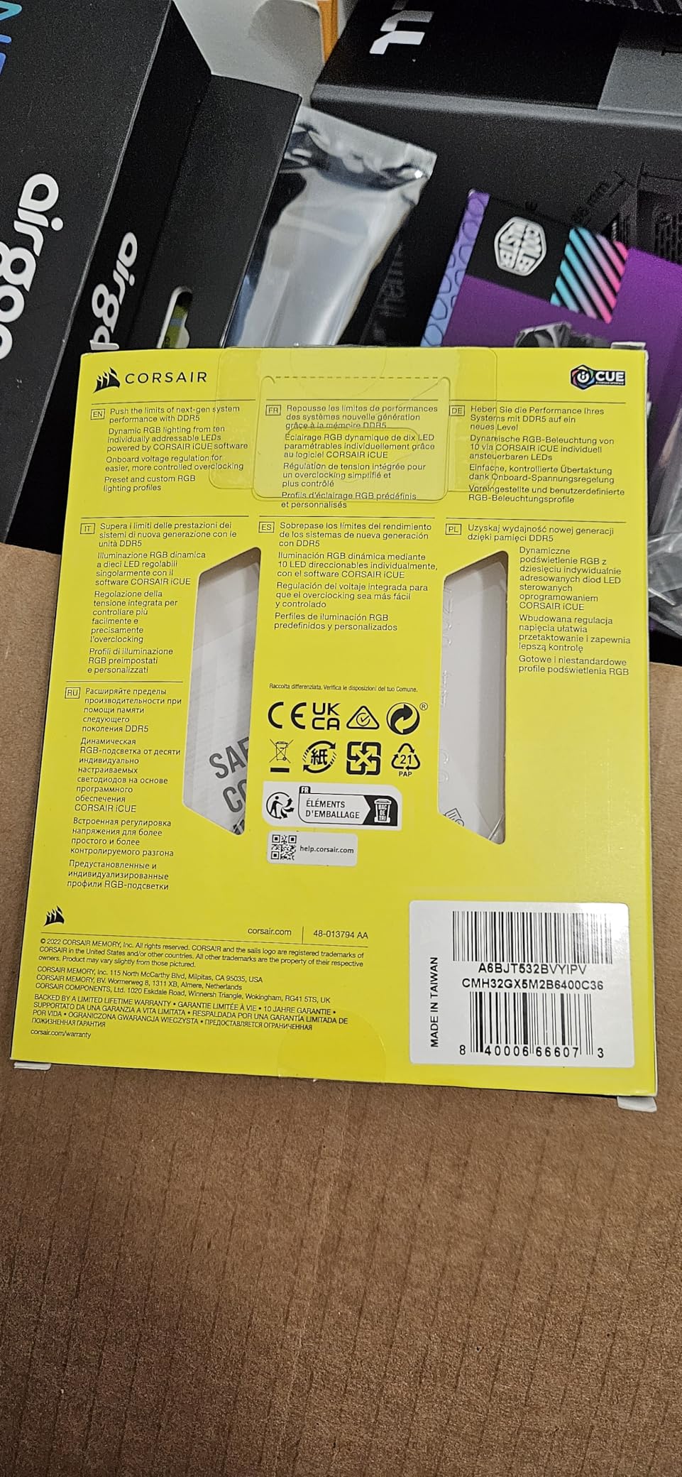 CORSAIR VENGEANCE RGB DDR5 RAM 32GB (2x16GB) 6400MHz CL36-48-48-104 1.35V Intel XMP 3.0 Desktop Computer Memory - Black (CMH32GX5M2B6400C36) customer photo 2