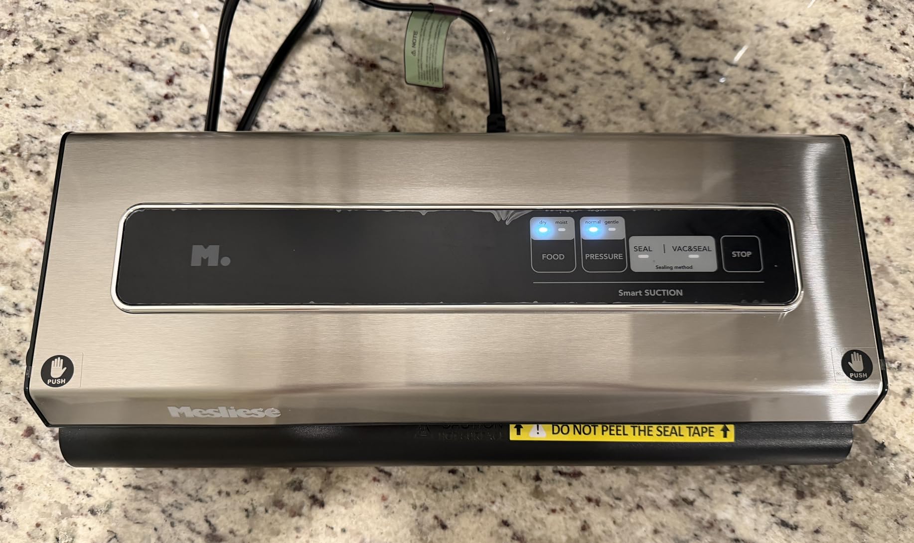 Mesliese Vacuum Sealer Machine Powerful 90Kpa Precision 6-in-1 Compact Food Preservation System with Cutter, 2 Bag Rolls & 5 Pre-cut Bags, Widened 12mm Sealing Strip, Dry&Moist Modes (Silver) customer photo 1