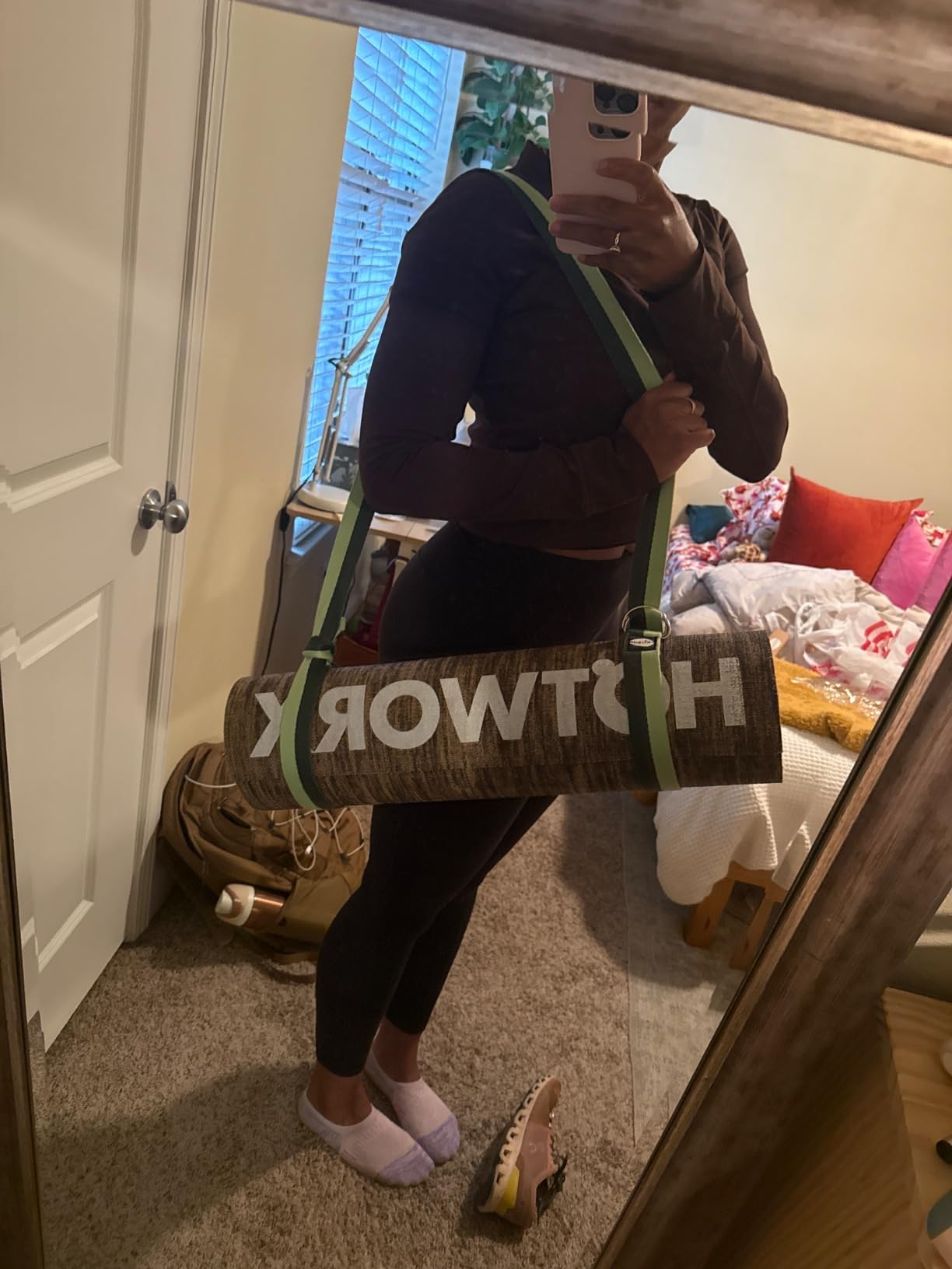 TECEUM Yoga Strap & Mat Strap - 2 IN 1 - Cotton - 6 ft 8 ft 10 ft (30+ colors) - Adjustable Non-Slip Belt for Yoga, Pilates, Stretching, Physical Therapy, Fitness & Home Workout - For Carrying Mats customer photo 2