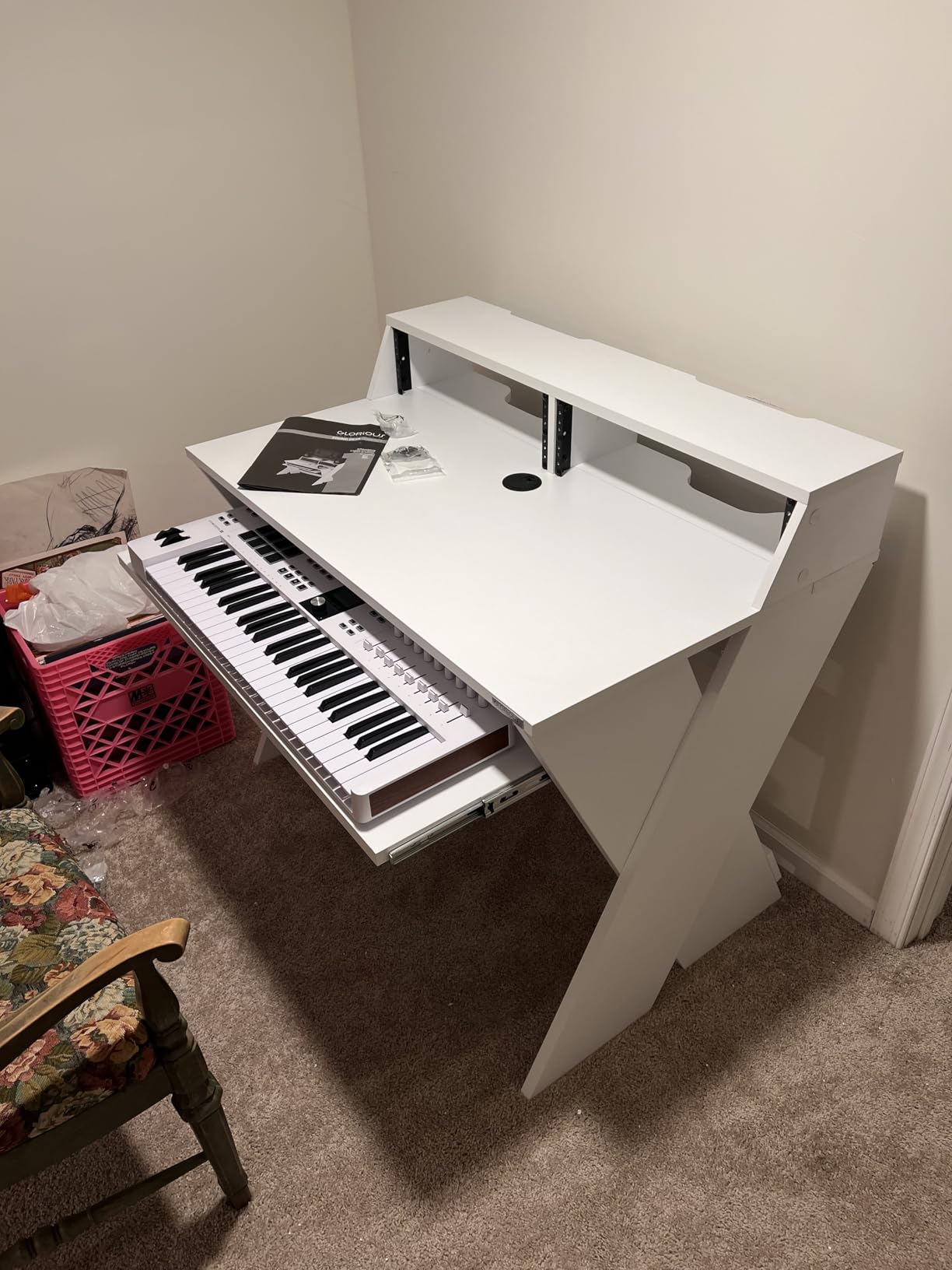 Glorious Sound Desk Compact Professional Studio Workstation, Walnut (AMS-SOUND-DESK-COM-WAL) customer photo 1