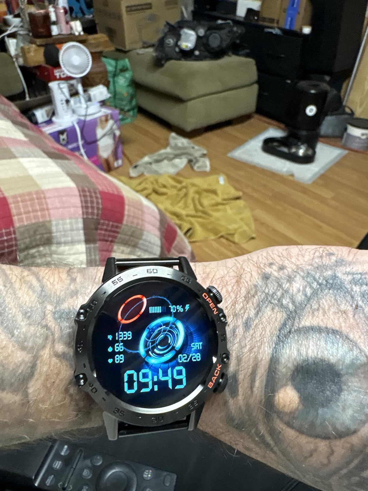 SUNKTA Military Smart Watch for Men, 100 Sports Modes, 5ATM Waterproof Fitness Watch with Heart Rate/SpO2/Blood Pressure for Android and iOS, 1.39'' HD DIY Screen Smartwatch Black customer photo 1