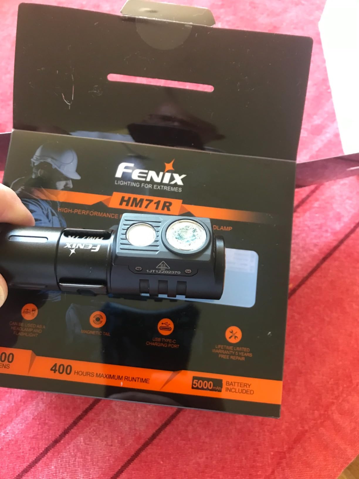 Fenix HM71R Headlamp, 2700 Lumen Super Bright USB-C Rechargeable Spot Light Flood Light L-Shape 90 Degree Right Angle Flashlight Industrial Grade with LumenTac Organizer customer photo 1
