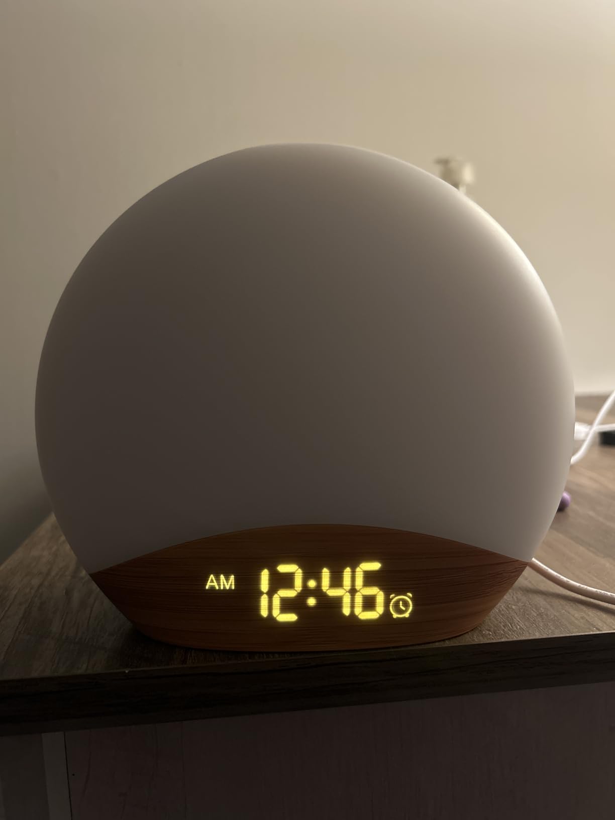 REACHER Wood Grain Sunrise Alarm Clock and Sound Machine Nightlight, Digital Dimmable Clock for Bedroom, 26 Sleep Sounds, White Noise Machine for Baby, Adults, Wake Up Light Alarm Clock for Kids customer photo 2
