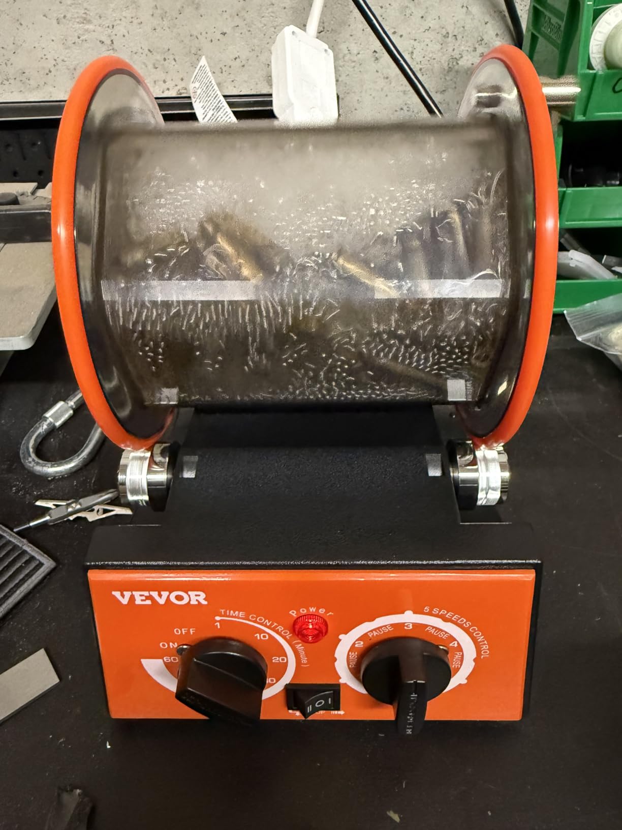 VEVOR Jewelry Polisher Tumbler, 6.6lbs/3kg Capacity Mini Rotary Tumbler Machine with 0-60 Minutes Timer, 5 Speeds Jewelry Rotary Finisher for Surface Polishing Grinding Buffing Gemstones Jewels Coins customer photo 1