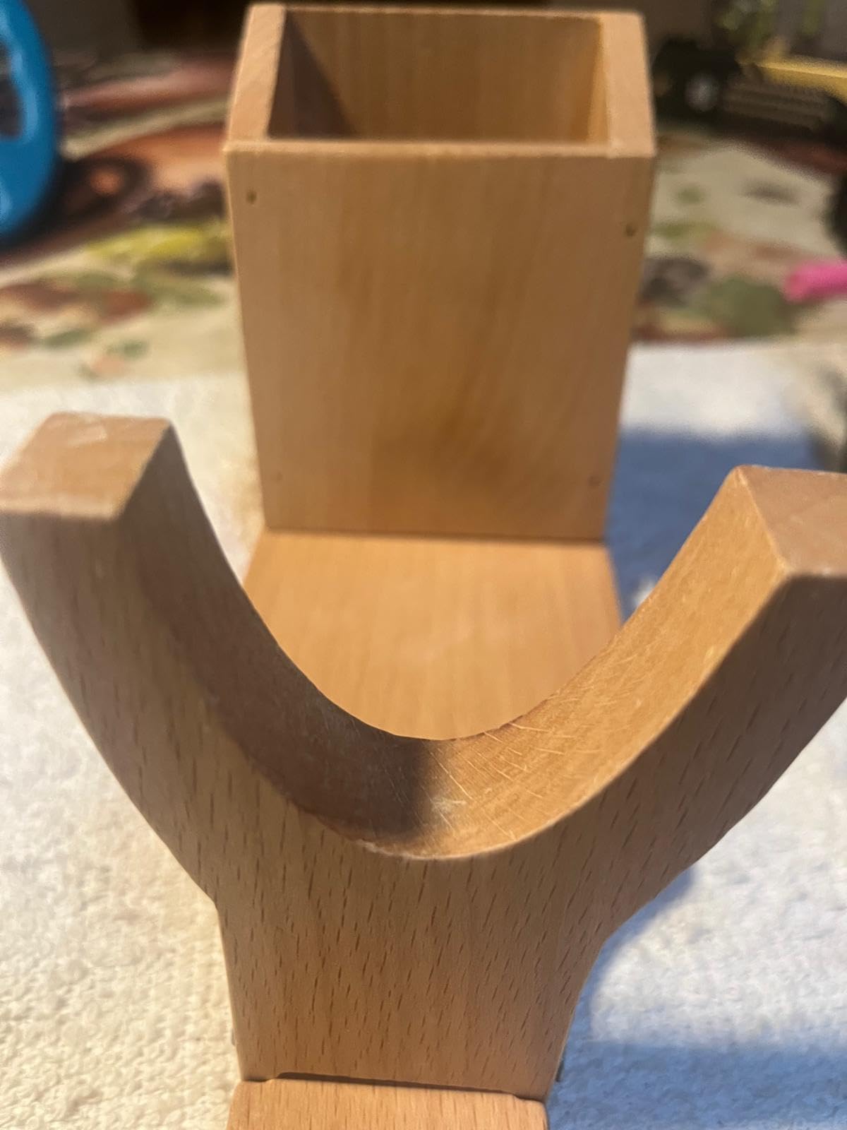 MoMo moom Wood Hot Melt Glue Gun Stand, Glue Gun Holder, Beige, 10.8''x3.5''x5'' customer photo 2