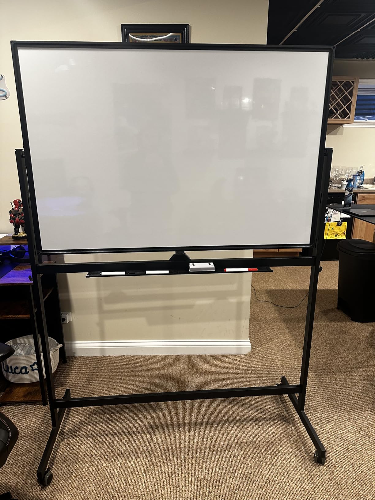 TSJ OFFICE Large Rolling Whiteboard - Dry Erase Magnetic 48 x 32 Inches White Board Height Adjust Double Sides Mobile Portable Easel on Wheels, Dry Erase Board with Stand for Office, Home & Classroom customer photo 1