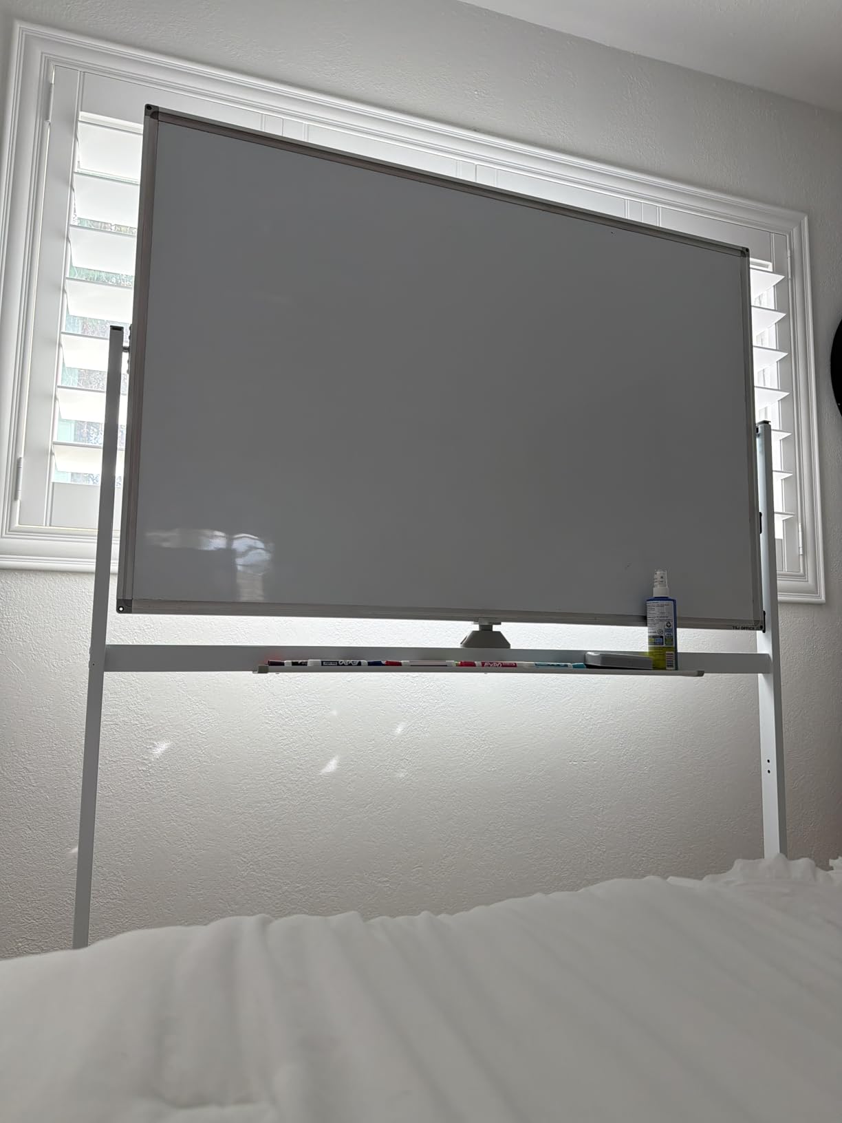 TSJ OFFICE Large Rolling Whiteboard - Dry Erase Magnetic 48 x 32 Inches White Board Height Adjust Double Sides Mobile Portable Easel on Wheels, Dry Erase Board with Stand for Office, Home & Classroom customer photo 2