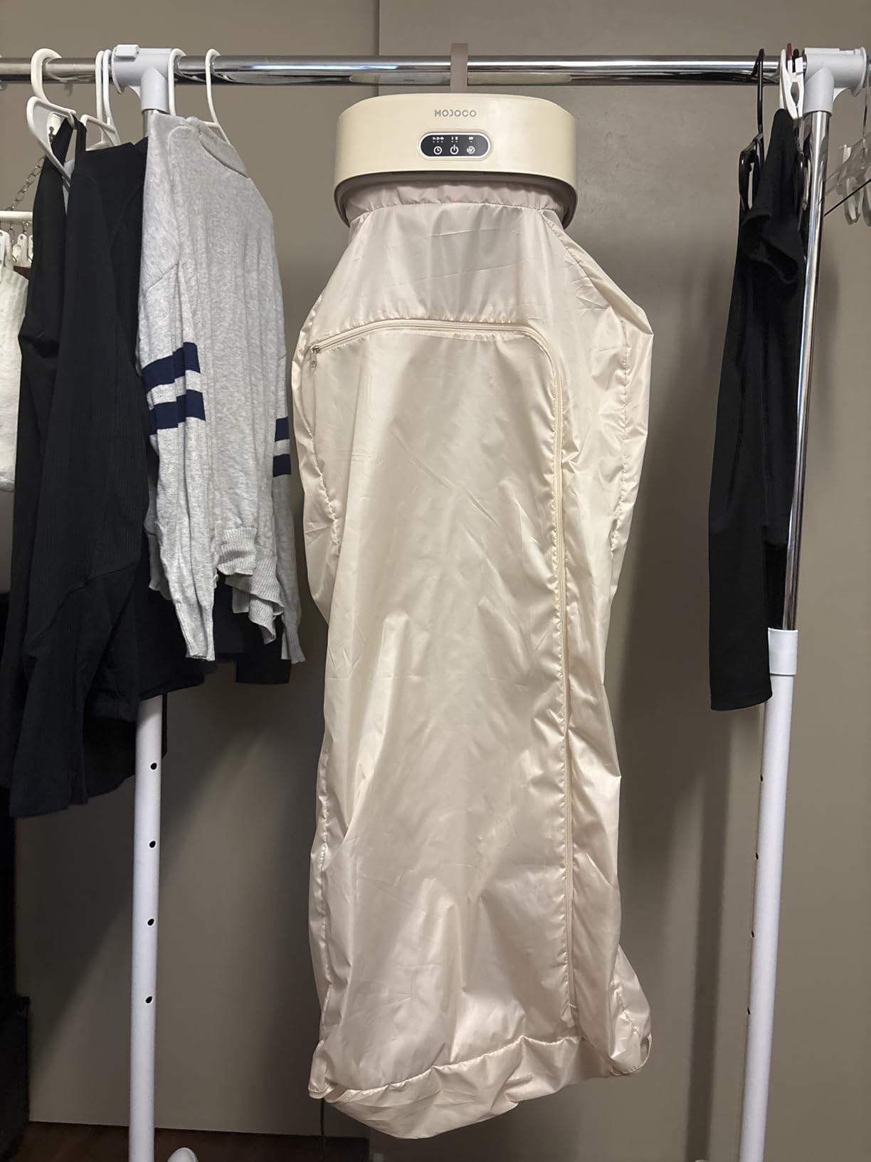 MOJOCO Portable Clothes Dryer - Mini/Compact Dryer for Apartment, RV, Travel - Small Quiet Fast-Drying Machine with Adjustable Timer & Hassle-Free Setup customer photo 1