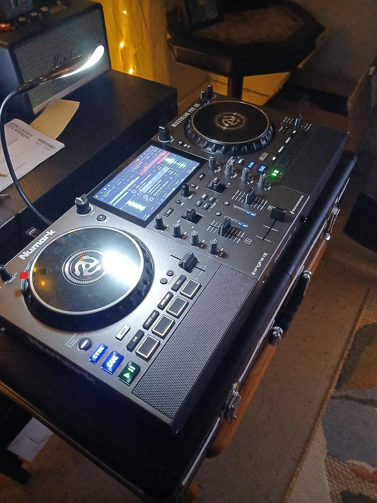 Numark Mixstream Pro Go Portable DJ Controller with Battery, Mixer with Stem Separation, Speakers, WiFi Streaming, Touchscreen, works with Serato DJ customer photo 2