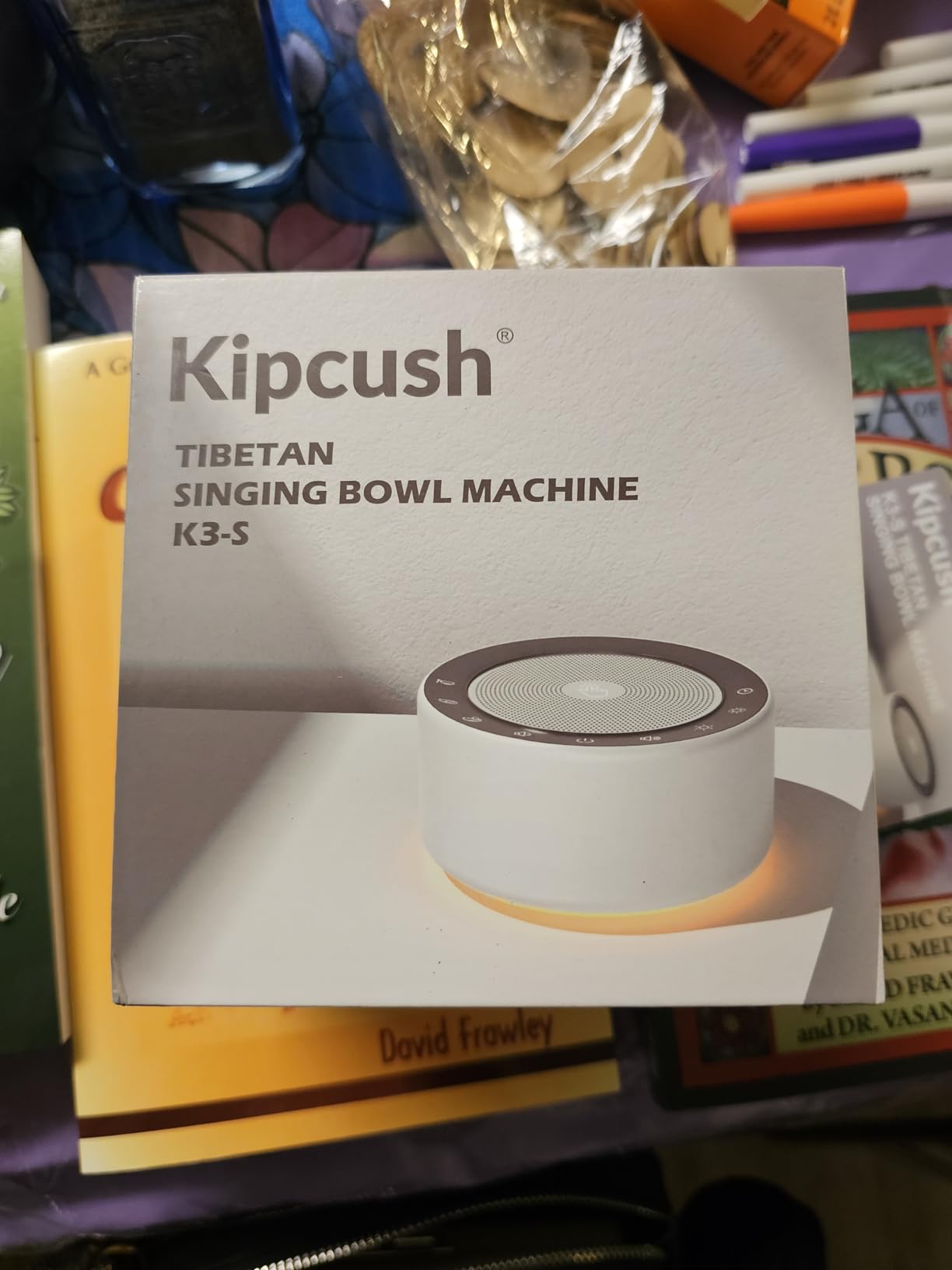 Kipcush Automatic Tibetan Meditation Bowl Sound Machine - 7 Himalayan Tones + 7 Color Night Light - Timer & Touch Control - No Manual Striking for Yoga, Chakra Healing, Stress Relief - Plug In customer photo 2