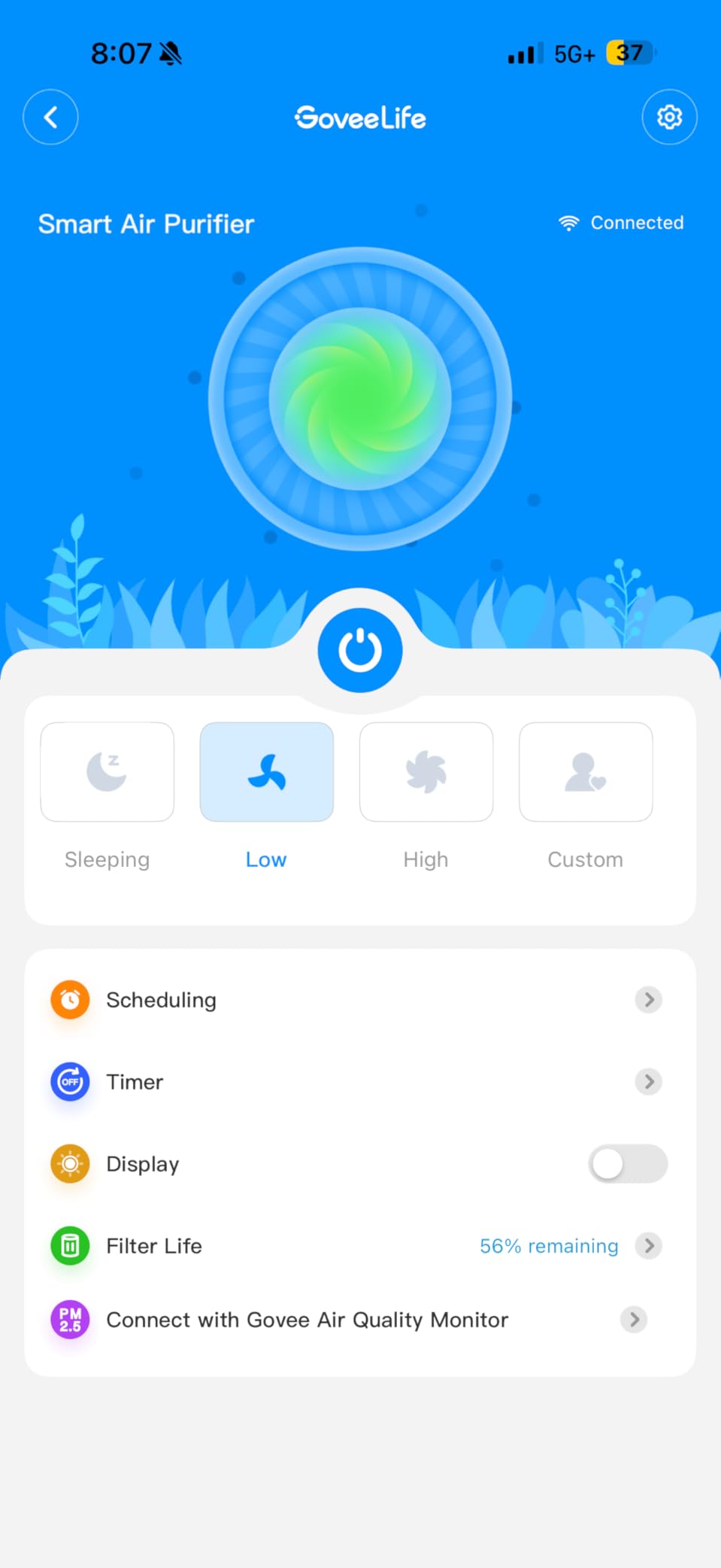 GoveeLife Mini Air Purifier for Bedroom, Smart Filter Air Purifier with App Alexa Control for Pet Hair, Odors, Pollen, HEPA Portable Air Cleaner with 3 Speeds, 2 Modes, Timer, Aroma for Home customer photo 1