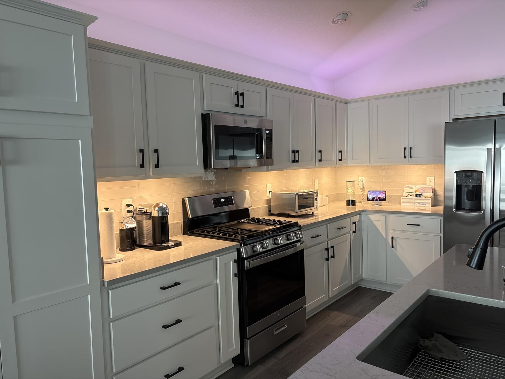 BLACK+DECKER Compatible with Alexa Smart LED Under Cabinet Lighting Kit, Motion Sensor, Dimmable , 3 Color Settings, For Kitchen, Cabinets and Closets, (4) 9