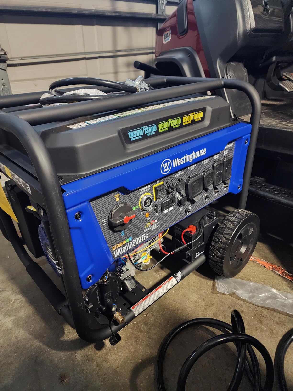 Westinghouse 13500 Peak Watt Tri-Fuel Home Backup Portable Generator, Remote Electric Start, Transfer Switch Ready, Gas, Propane, and Natural Gas Powered customer photo 1