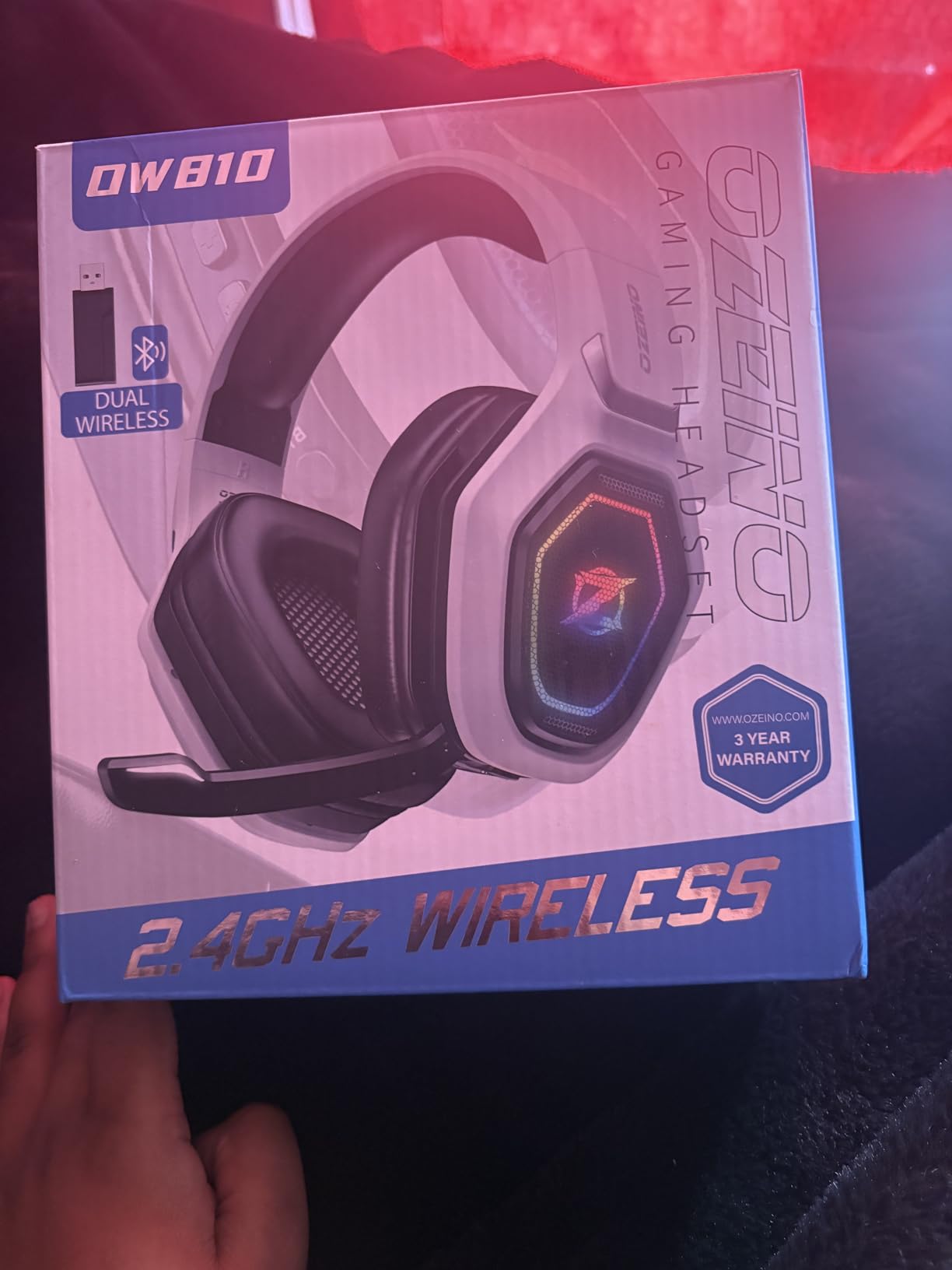 Ozeino 2.4GHz Wireless Gaming Headset for PC, Ps5, Ps4 - Lossless Audio USB & Type-C Ultra Stable Gaming Headphones with Flip Microphone, 40-Hr Battery Gamer Headset for Switch, Laptop, Mobile, Mac customer photo 2