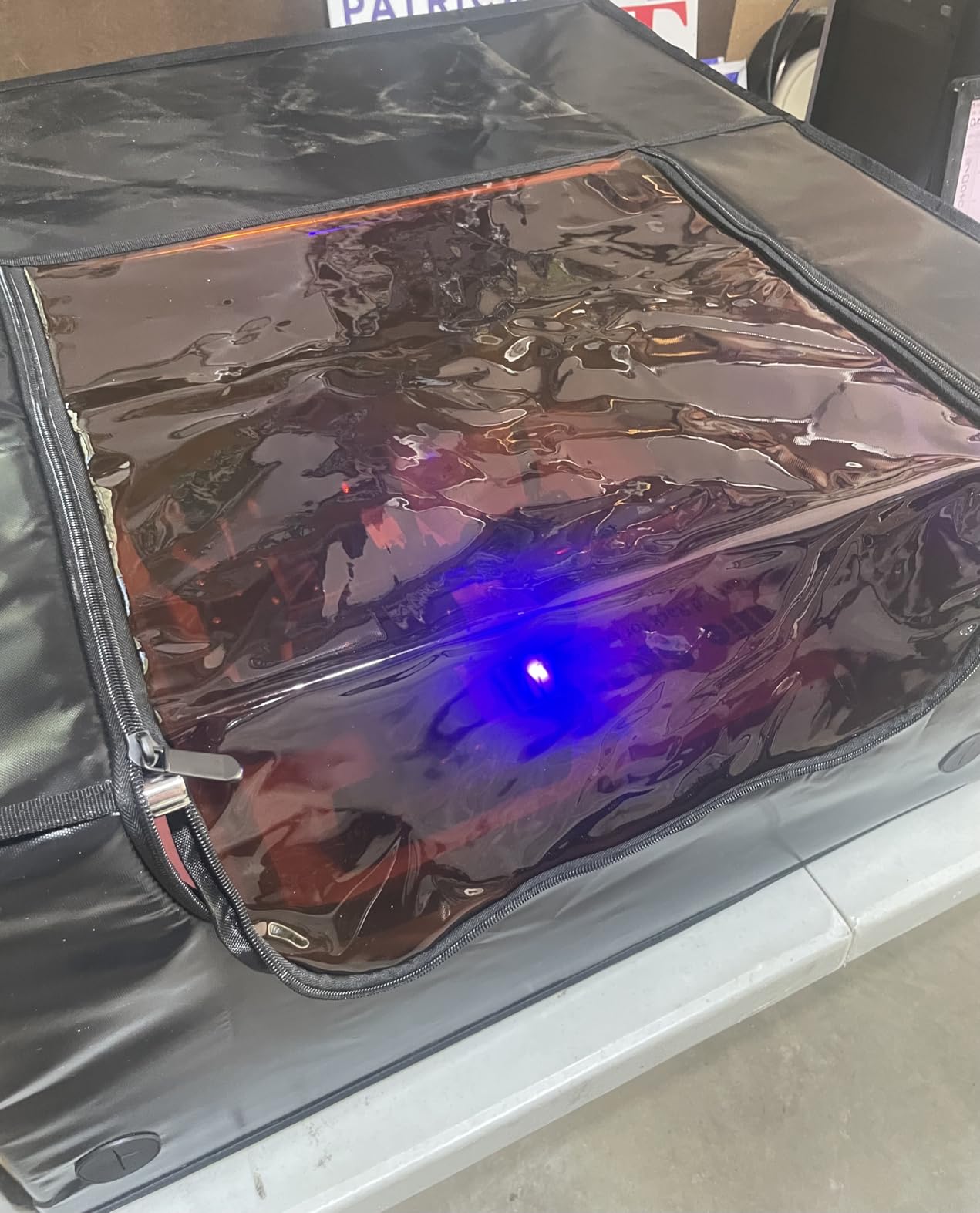 Laser Engraver Enclosure with Ventilation,Fan Vent with Controller and Duct,Laser Engraving Machine Protective Cover Tent,Isolates Smoke Odor, Fireproof, Dustproof, Eye Protection,650x650x330mm,Black customer photo 1