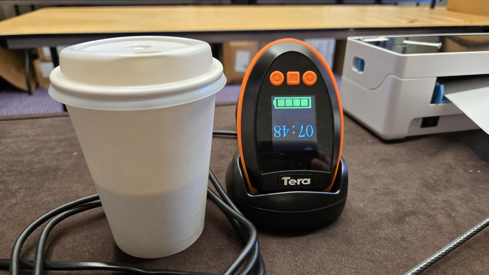 Tera Barcode Scanner Wireless with Screen: Pro Version 1D 2D QR with Setting Keypad Charging Cradle Works with Bluetooth 2.4G Wireless USB Wired Handheld Bar Code Reader HW0009 customer photo 1