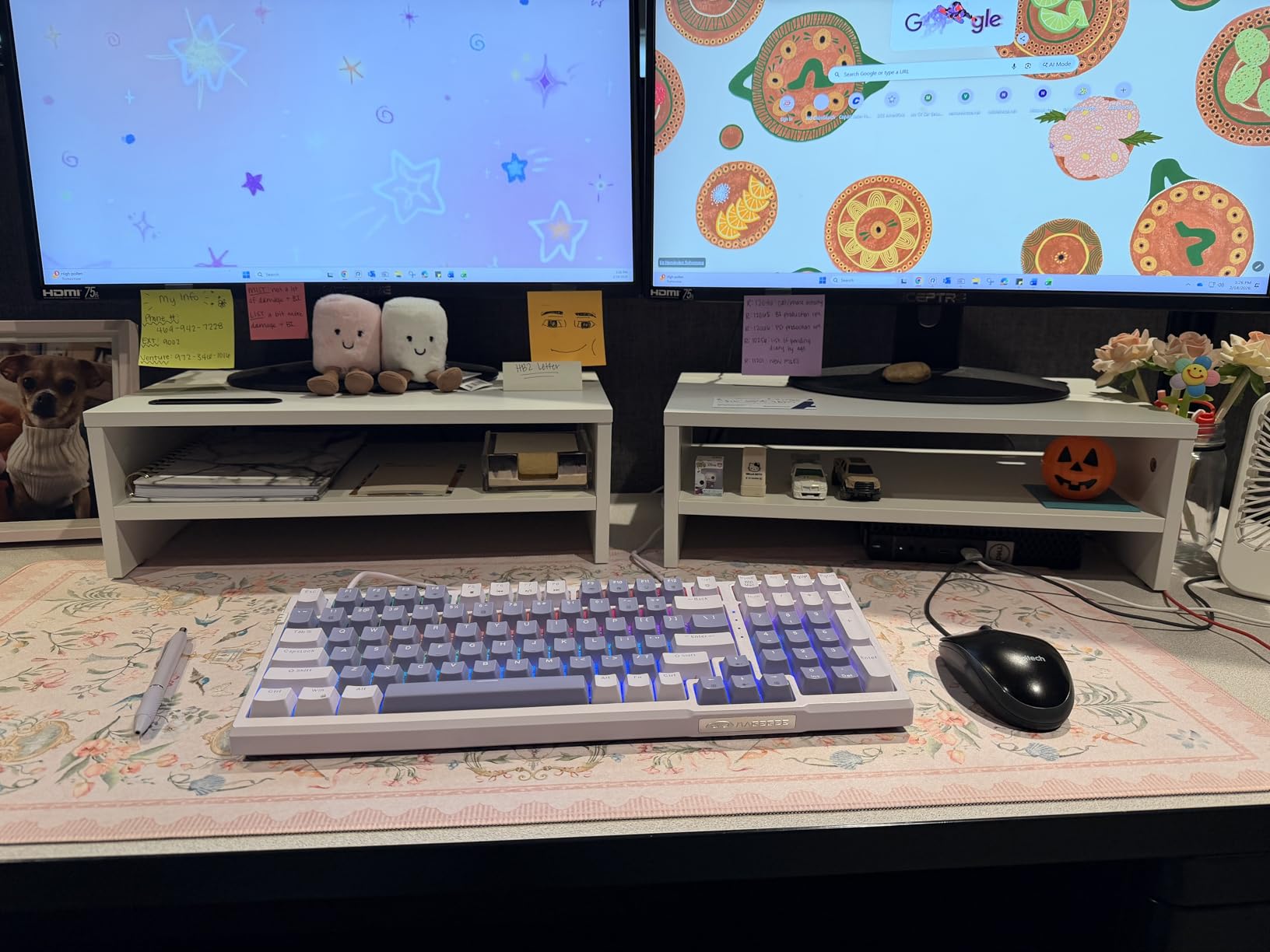 BONTEC Wooden Monitor Stand Riser, 2-Tier Desk Shelf with Storage Organizer, Ergonomic Computer Stand with Cable Management, Cellphone Holder, White, 16.5 Inch customer photo 1