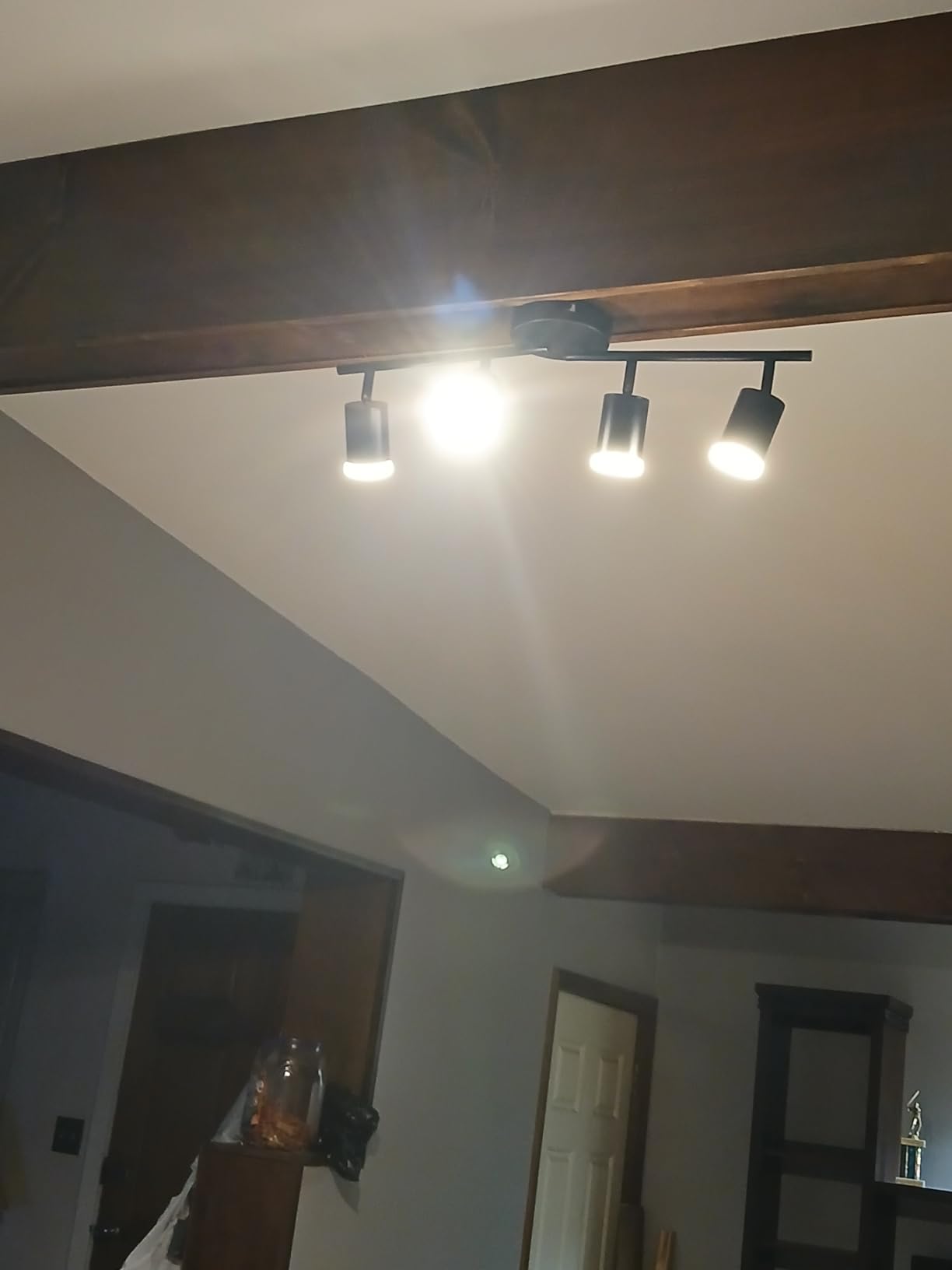 Bojim 6 Light Black Track Lighting Kit, Modern LED Track Lighting Fixtures Ceiling, Flexibly Rotatable LED Light Head with Acrylic Ring, Kitchen Ceiling Track Light (GU10, Bulbs Not Included) customer photo 1