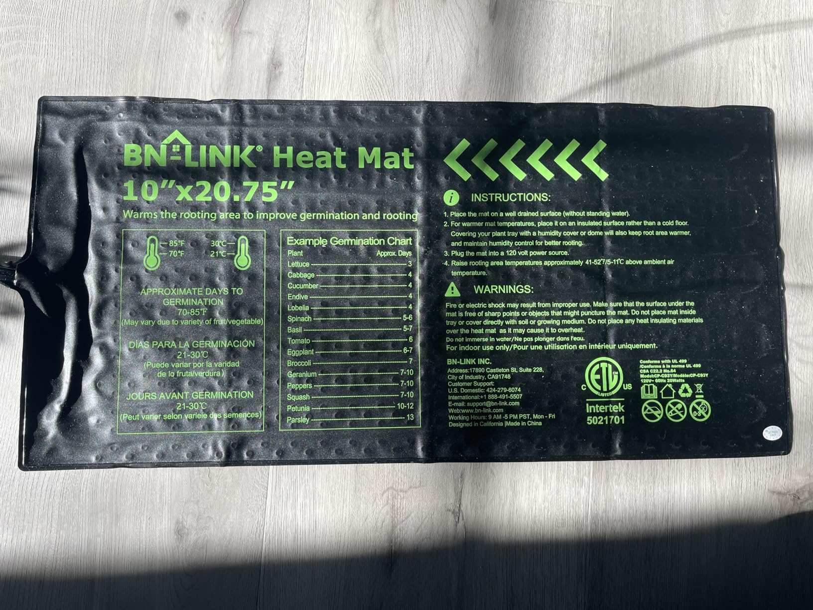 BN-LINK Durable Seedling Heat Mats for Seed Starting 10