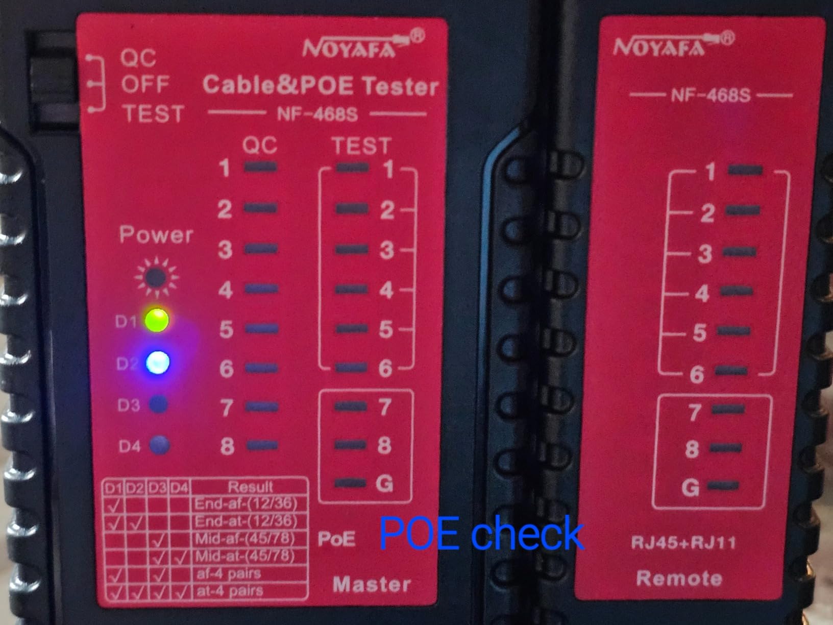 YILTION NF-468CS Network Cable Tester Telephone & Continuity Tester Ethernet Cable Mapper for RJ45/RJ11/RJ12/CAT5/CAT6/POE Test UTP/STP Network Test Tool (Black) customer photo 1