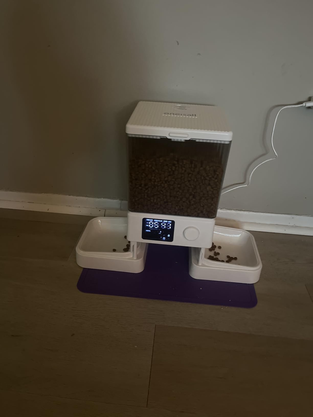 oneisall Automatic Cat Feeder for 2 Cats, 20 Cups/5L Automatic Cat Food Dispenser for Small Pets Indoor, Timed Cat Feeder for Dry Food customer photo 2