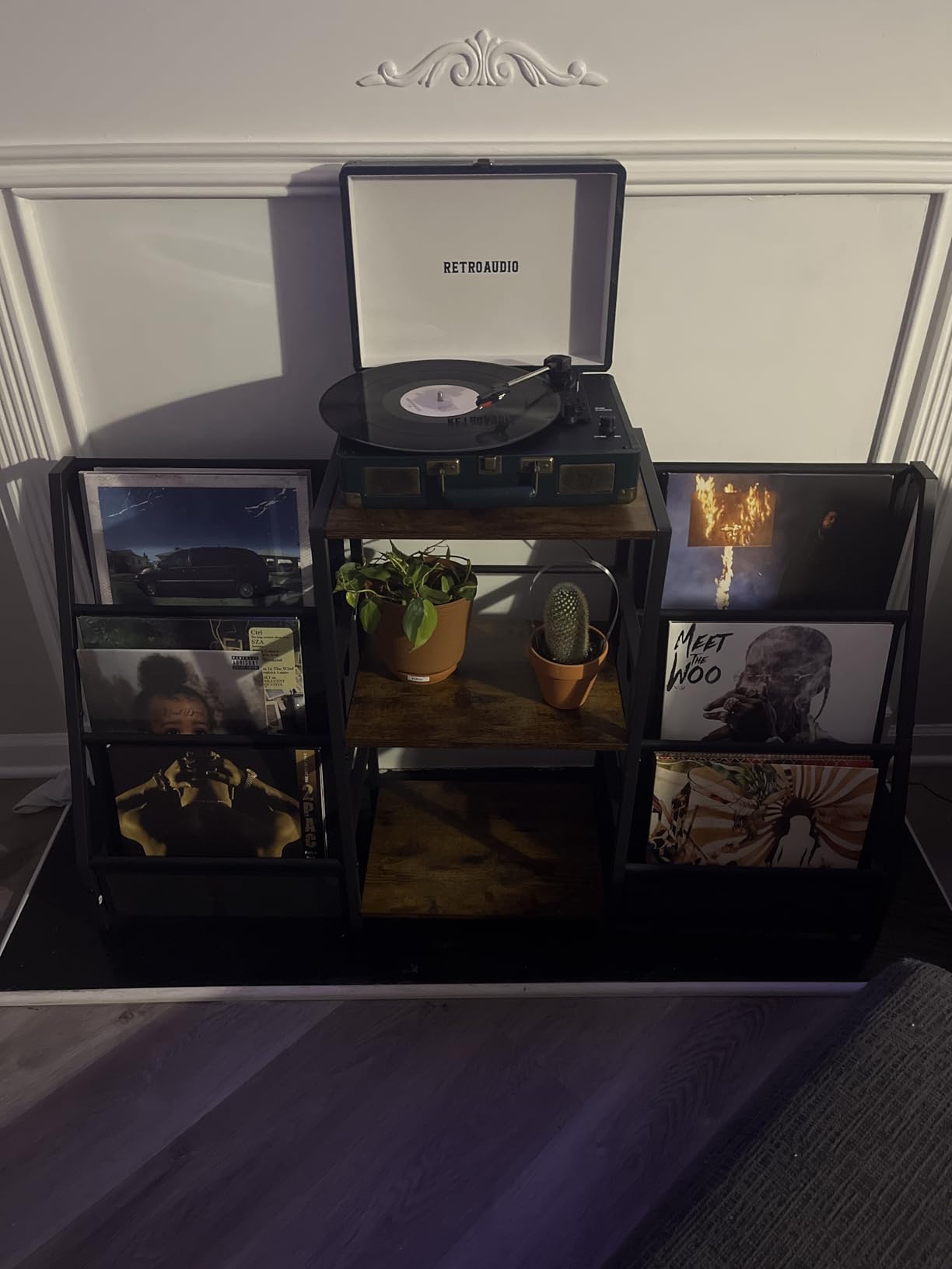 Record Player Stand with Vinyl Storage, Record Player Table with Vinyl Record Storage Up to 280 Albums, Turntable Stand with Record Holder Display Shelf customer photo 1