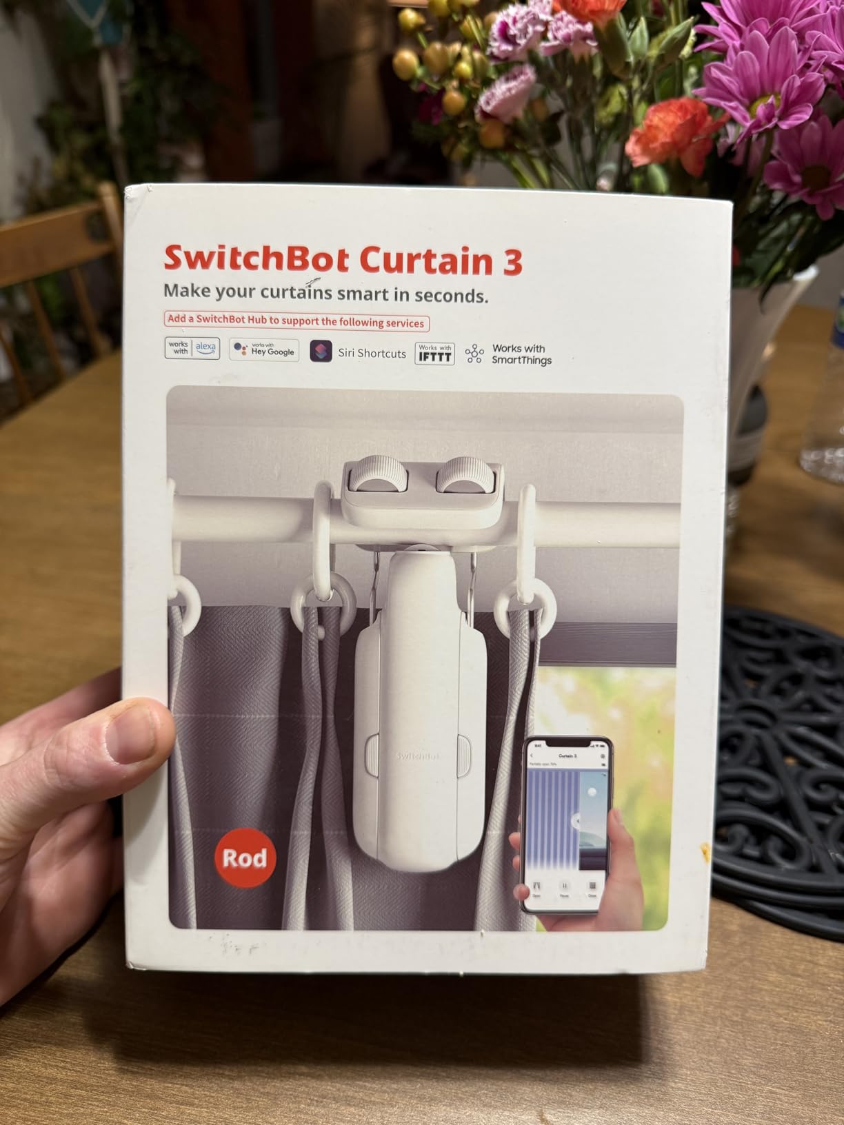 SwitchBot Automatic Curtain Opener - Bluetooth Remote Control Smart Curtain with App/Timer, Upgraded High-Performance Motor, Add SwitchBot Hub to Work with Alexa, Google Home, HomeKit customer photo 1