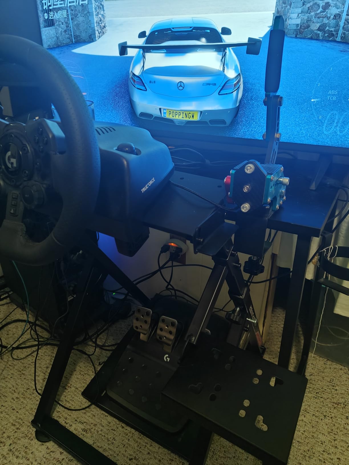 GTPLAYER Sim Racing Wheel Stand Simulator Cockpit Wheel Stand Racing Steering Shifter Mount fit for Logitech G25 G27 G29 G920 G923 Thrustmaster T330TS Gaming Stand Wheel Pedals NOT Included, Black customer photo 2