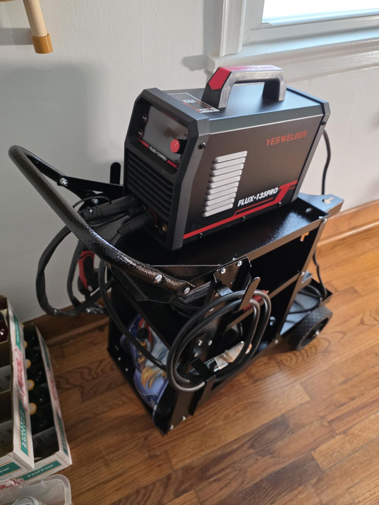 VEVOR Welding Cart, 3-Tier Welder Cart Heavy Duty with 400 Lbs Weight Capacity, 360 Swivel Wheels, Tank Storage Safety Chains, Rolling MIG Welder Cart for TIG, ARC, MMA, Plasma Cutter Welding Machine customer photo 1