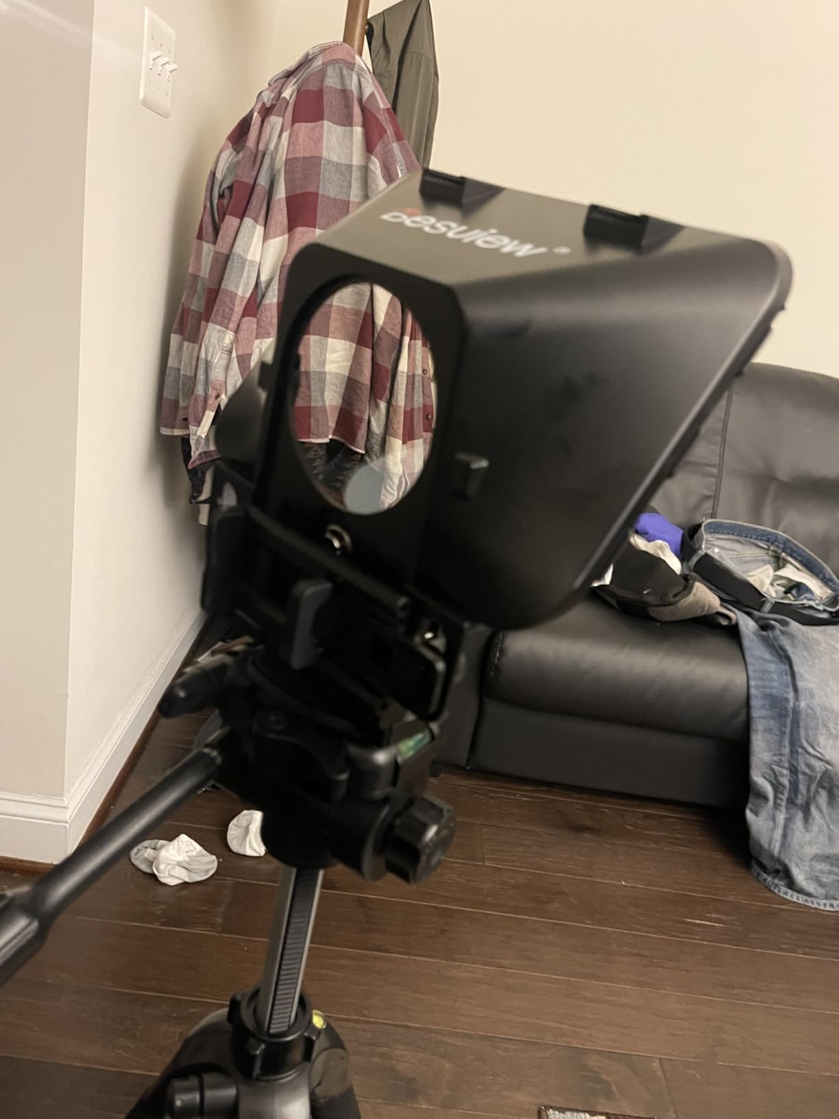 Desview T12S Teleprompter 12.9 inch Metal Teleprompter High Display Glass Compatible with Smartphone Tablet ipad Camera Easy Assembly Carry Case Included Great Partner for Video Making customer photo 1