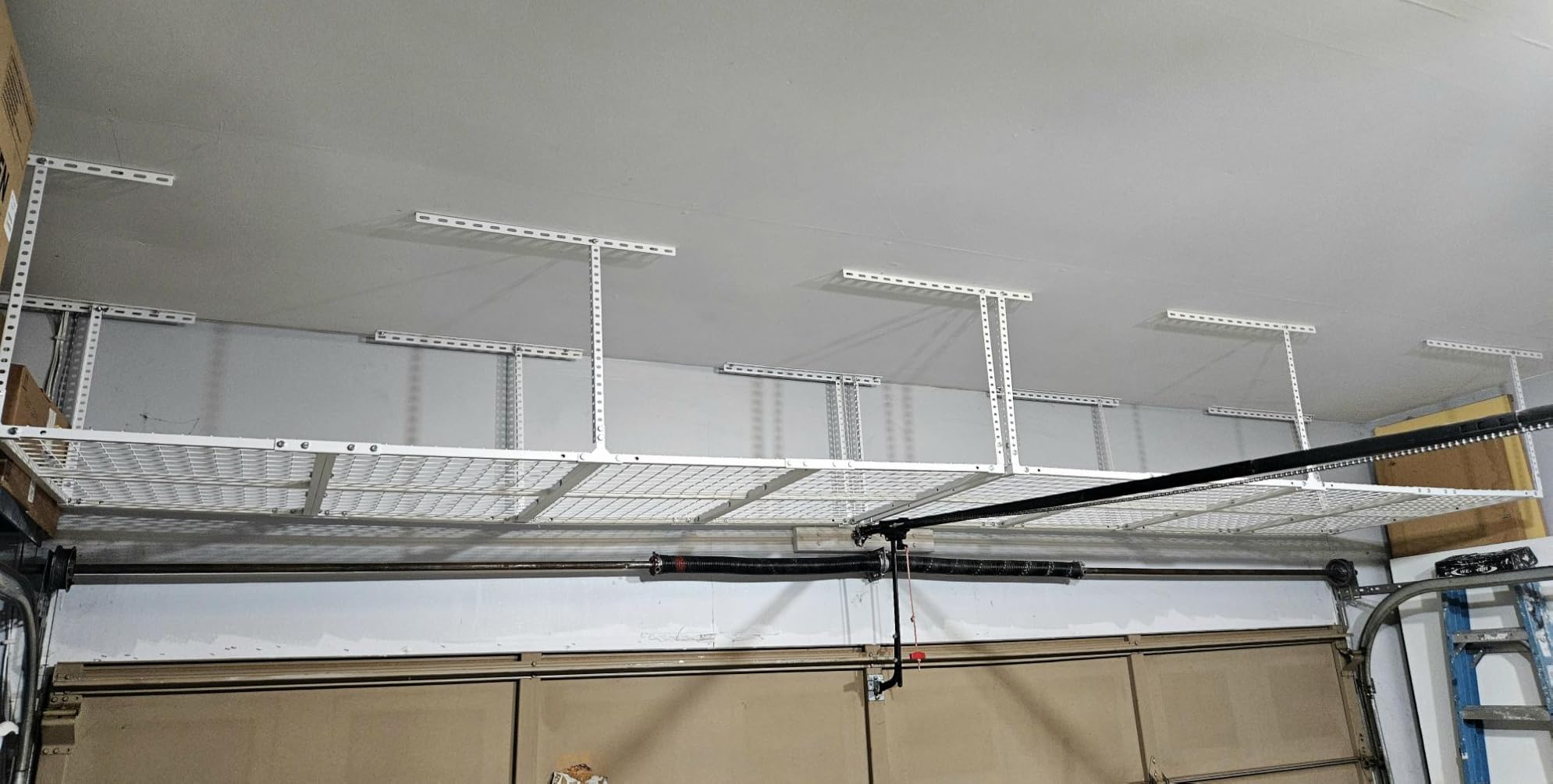 3 x 8FT Overhead Garage Storage Rack, Adjustable Ceiling Storage Racks, Garage Shelving Heavy Duty Storage Organizer System,Load 600LBS Weight(Black) customer photo 2