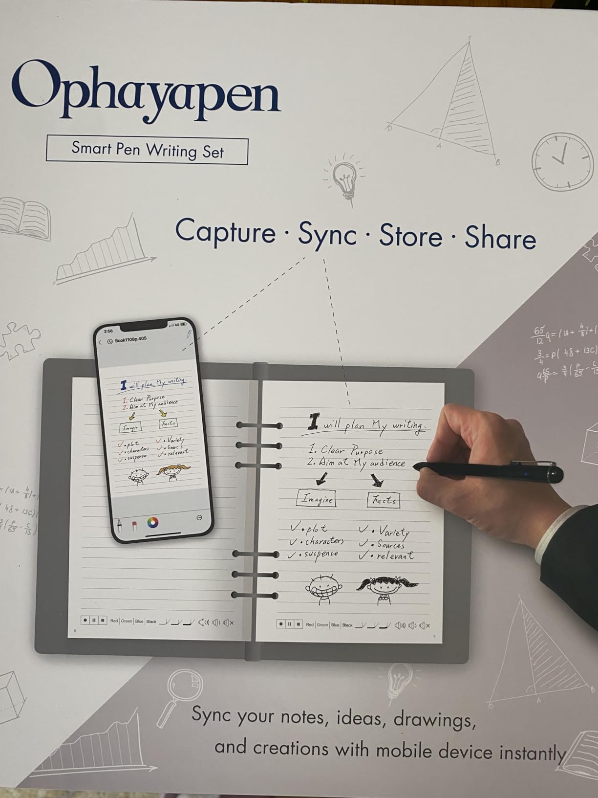 Smart Sync Pen for Note Taking with Notebook and Writing Board,Real-time Sync for Digitizing,Convert to Text,Storing,Sharing Paper Notes via APP on Smartphone/IPAD (Android and iOS) customer photo 2