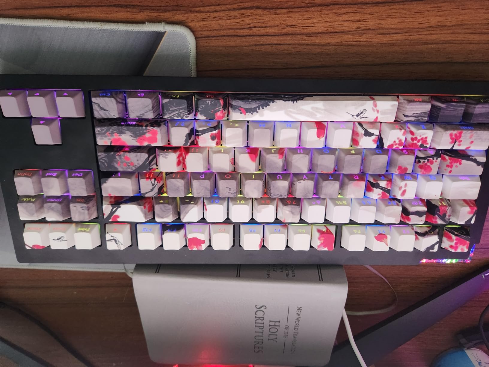 Tsungup PBT Keycaps - Side Printed Keycap Set,135 Keys Double Shot Shine Through Landscape Painting Custom Keycaps,Cherry Profile Keyboard Key caps for Cherry MX Switches Mechanical Keyboards customer photo 2