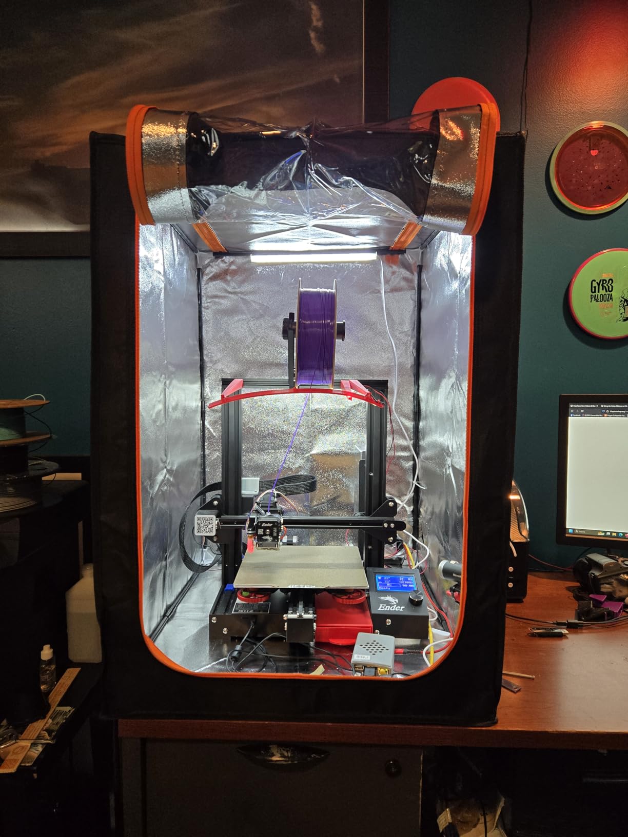 3D Printer Enclosure with LED Light, Fireproof Dustproof Tent Constant Temperature Protective Cover for Ender3 Max Neo/Ender3 S1 Plus/Ender 5/ Pro/Plus/Neptune 4 Plus/CR-10/10S PRO10 Mini/CR-X, Large customer photo 2