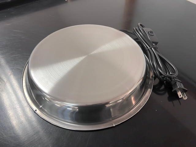 12 Inch Chicken Water Heater Base, 5 Gallons Poultry Drinker Heater Base with Thermostat and Power Cord, Automatic Electric Poultry Winter Deicer Heated Base for Plastic/Metal Chicken Waterer customer photo 1