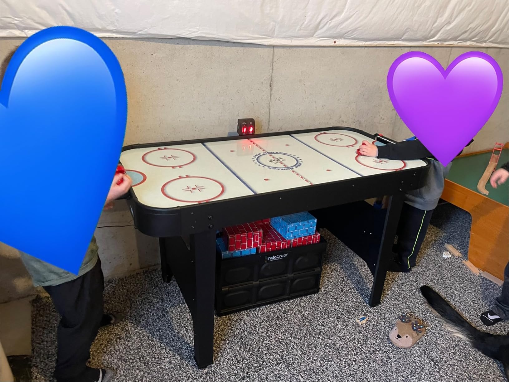 GoSports 48 Inch Air Hockey Arcade Table - Oak or Black - Includes 2 Pushers, 3 Pucks, AC Motor, and LED Scoreboard customer photo 2