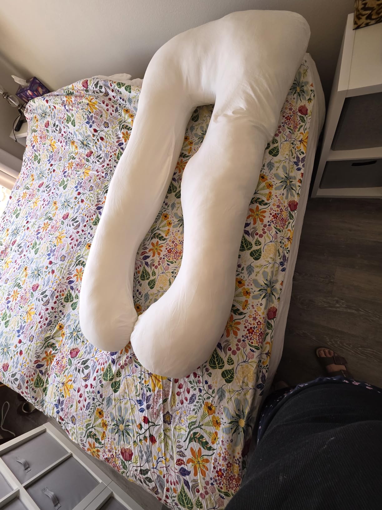 Meiz Pregnancy Pillow, U Shaped Pregnancy Pillows for Sleeping Cooling, 55 Inch Maternity Pillow for Pregnant Women, Body Pillows for Adults, Rayon Cover from Bamboo, Sage Green customer photo 1