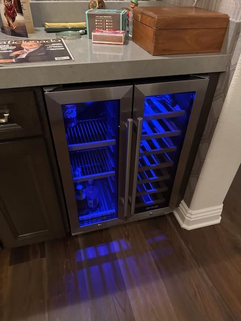 Dual Zone Wine Fridge Freestanding 175 Bottle, 24 Inch Large Capacity Built-in Wine Cooler Refrigerator with Upgraded Compressor Cooling and Intelligent Temperature Memory customer photo 2