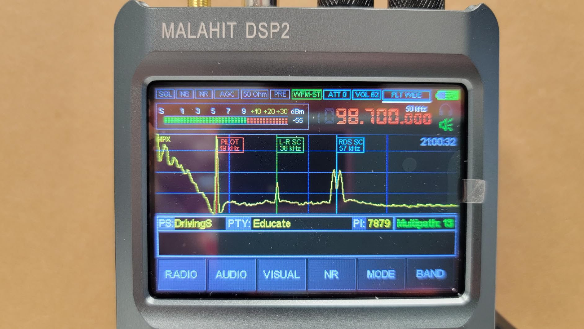 Latest V2.4 Malachite DSP2 SDR Radio Receiver, GOOZEEZOO Shortwave Radio Receiver 10kHz-380MHz & 404MHz-2GHz AM SSB DSB CW NFM WFM Air FT8,RTTY Decoder Function Noise Reduction with 5000mAh Battery customer photo 1